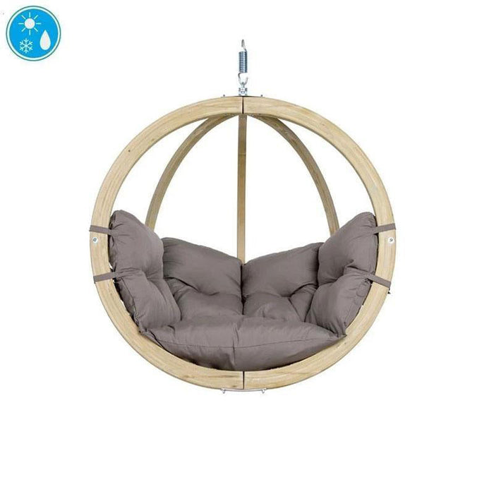 Globo Single Taupe Hanging Chair - (Weatherproof)