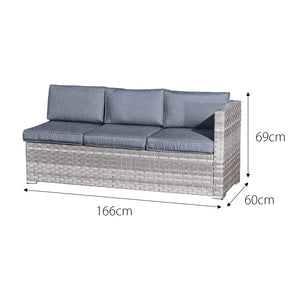 Oseasons® Acorn Rattan 6 Seat Corner Sofa Set in Dove Grey