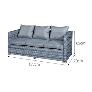 Oseasons® Acorn Rattan 5 Seat Lounge Sofa Set in Ocean Grey with Grey Cushions