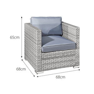 Oseasons® Malta Rattan 2 Seat Twin Chair Set in Dove Grey