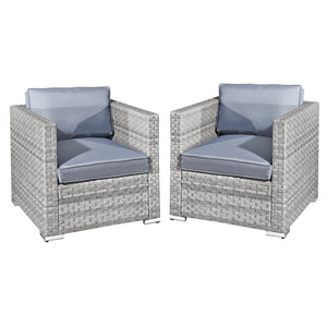 Oseasons® Malta Rattan 2 Seat Twin Chair Set in Dove Grey