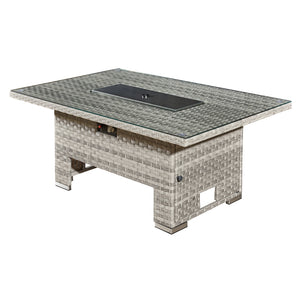 Royal Fire™ Icarus Rattan Rising Firepit Table in Dove Grey