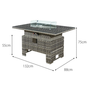 Royal Fire™ Icarus Rattan Rising Firepit Table in Walnut Grey