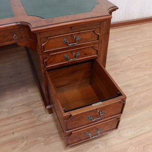 Executive Walnut Desk Two File Drawers