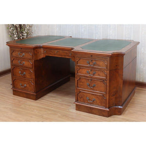 Executive Walnut Desk Two File Drawers