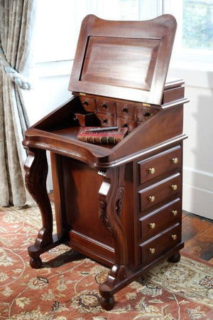 Mahogany Davenport Desk with leather top