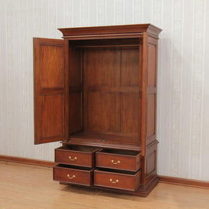 Mahogany French Sleigh Wardrobe with 4 Drawers
