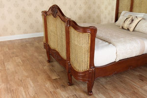 French Curved Rattan Bed