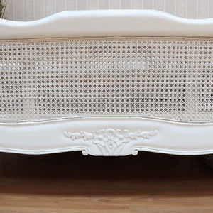 French Louis Cane Rattan Bed