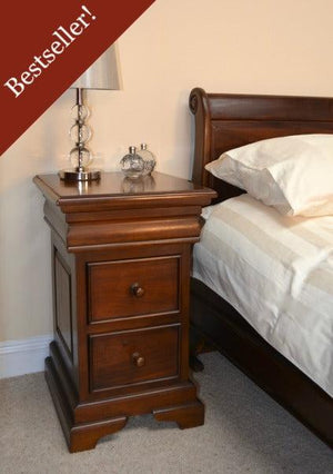 French Louis Philippe Sleigh Style 2-3 drawer Bedside Table