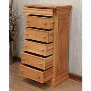 French Louis Philippe Sleigh Style Tall Narrow Chest of Drawers
