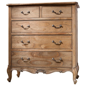 Coco Weathered French 5 Drawer Chest of Drawers