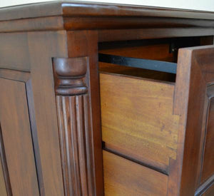 Mahogany Partners Desk with Leather Top