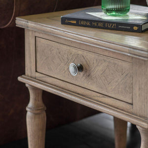 Martinique Parquet One Drawer Side Table