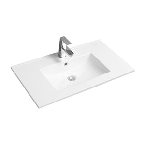 Limoge® Thin-Edge Ceramic Inset Basin with Scooped Bowl