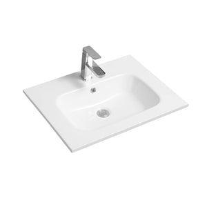 Limoge® Thin-Edge Ceramic Inset Basin with Oval Bowl