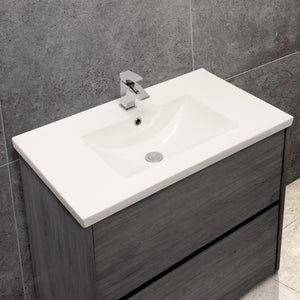 Limoge® Mid-Edge Ceramic Inset Basin with Scooped Bowl