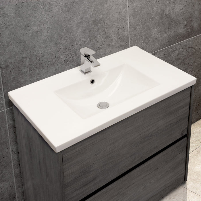 Limoge® 5001 Ceramic Mid-Edge Inset Basin with Scooped Bowl