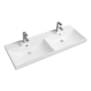 Limoge® Thick-Edge Ceramic Inset Basin with Scooped Full Bowl