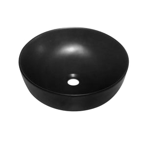 Limoge® Black Ceramic Rounded Countertop Basin