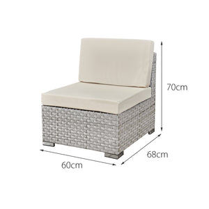 Oseasons® Trinidad Rattan 4 Seat Modular Chaise Lounge Set Dove Grey