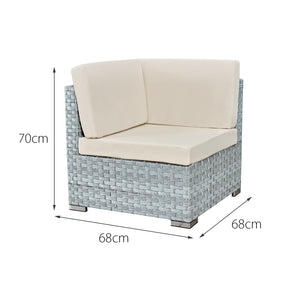Oseasons® Trinidad Rattan 4 Seat Modular Chaise Lounge Set Stone Grey