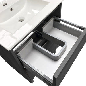 Limoge® Alba Basin Set - Basin & 2 Drawer Basin Unit in Grey Oak