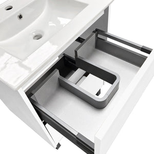 Limoge® Alba Basin Set - Basin & 2 Drawer Basin Unit in Gloss White