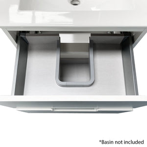 Limoge® Adele 60cm Floating 2 Drawer Basin Unit in White