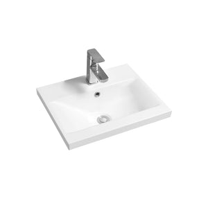 Limoge® Mid-Edge Ceramic Narrow Inset Basin with Dipped Bowl