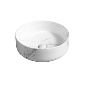 Limoge® Ceramic Vert Round Countertop Basin in Marble