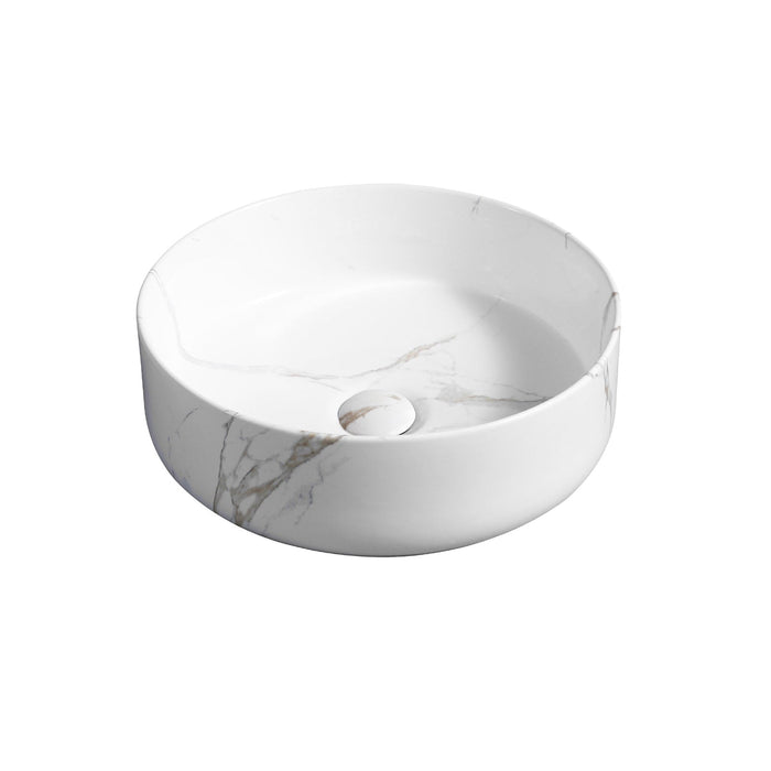 Limoge® 7844 Ceramic Vert Round Countertop Basin in Marble Effect