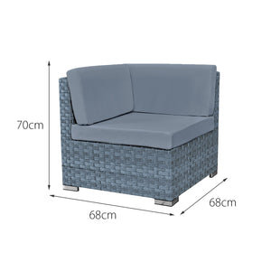 Oseasons® Trinidad Rattan 4 Seat Modular Chaise Lounge Set Ocean Grey