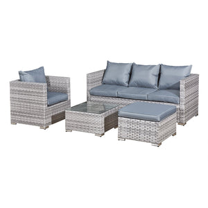 Oseasons® Acorn Rattan 5 Seat Lounge Sofa Set in Dove Grey