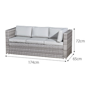 Oseasons® Acorn Rattan 6 Seat Corner Sofa Set in Dove Grey with Off-White Cushions