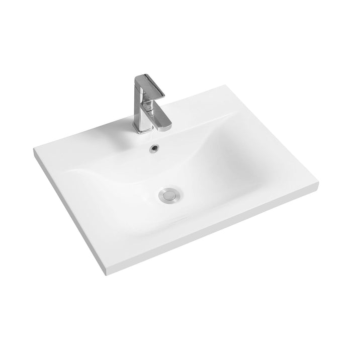 Limoge® 5089 Ceramic Thin-Edge Inset Basin with Dipped Bowl