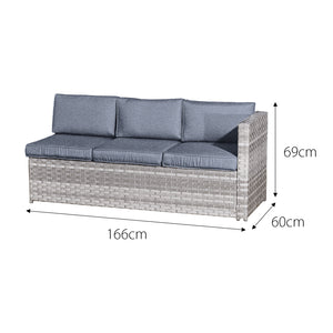 Oseasons® Acorn Rattan 6 Seat Corner Sofa Set with GRC Firepit in Dove Grey