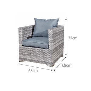 Oseasons® Acorn Rattan 5 Seat Firepit Lounge Set in Dove Grey