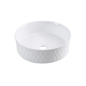 Limoge® 7981 Ceramic Vert Round Countertop Basin with Texture Effects