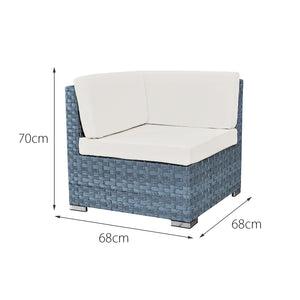 Oseasons® Trinidad Deluxe Rattan 8 Seat Modular Sofa Set in Ocean Grey - Cream Cushions