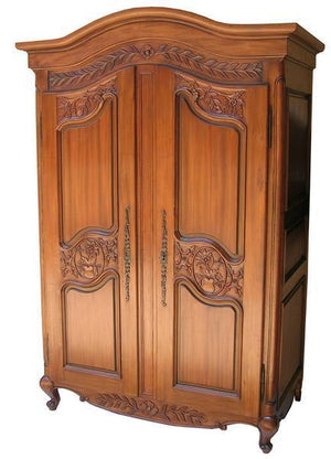 Arch Topped French Armoire with carved doors