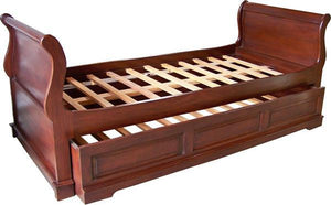 Mahogany French Sleigh Day Bed / Trundle Bed