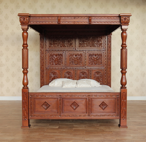 Carved Four Poster Bed
