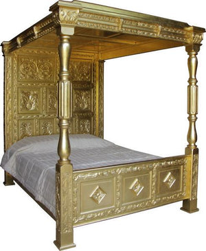 Carved Four Poster Bed