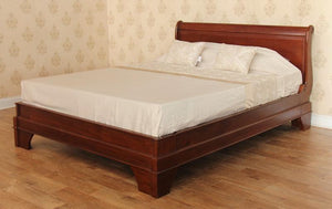 Mahogany French Versailles Sleigh Bed with low footboard