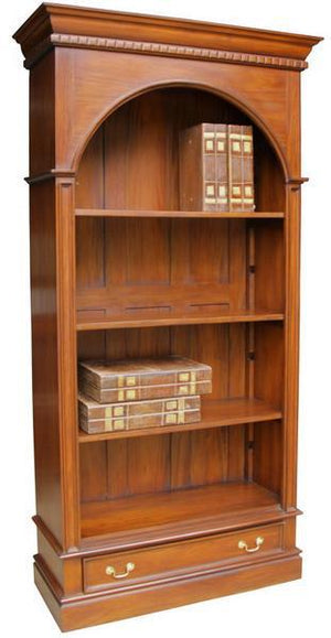 Solid Mahogany Arch Bookcase