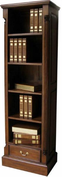 Pillar Solid Mahogany Tall Narrow Bookcase