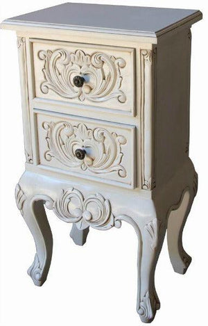 French Mahogany Bedside Table - 2 Drawer