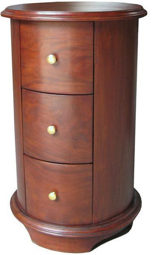 Round Bedside Table 3 drawer