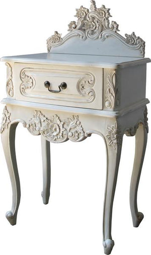 French Rococo Bedside Table with Pediment